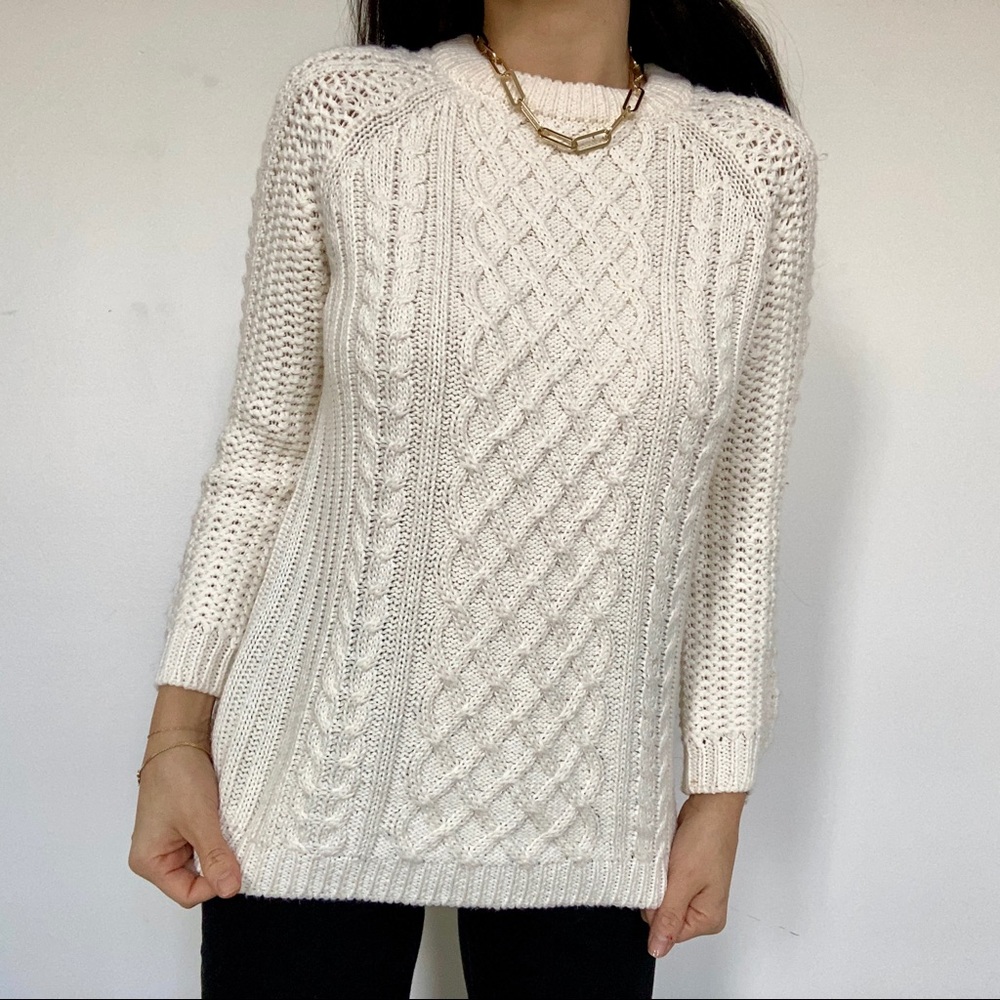 Zara ivory cable knit sweater size M